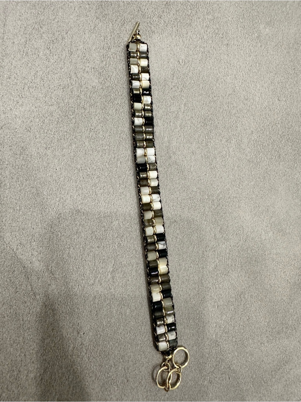 Kendra Scott Black, White & Gold Beaded Bracelet - Picture 2 of 2